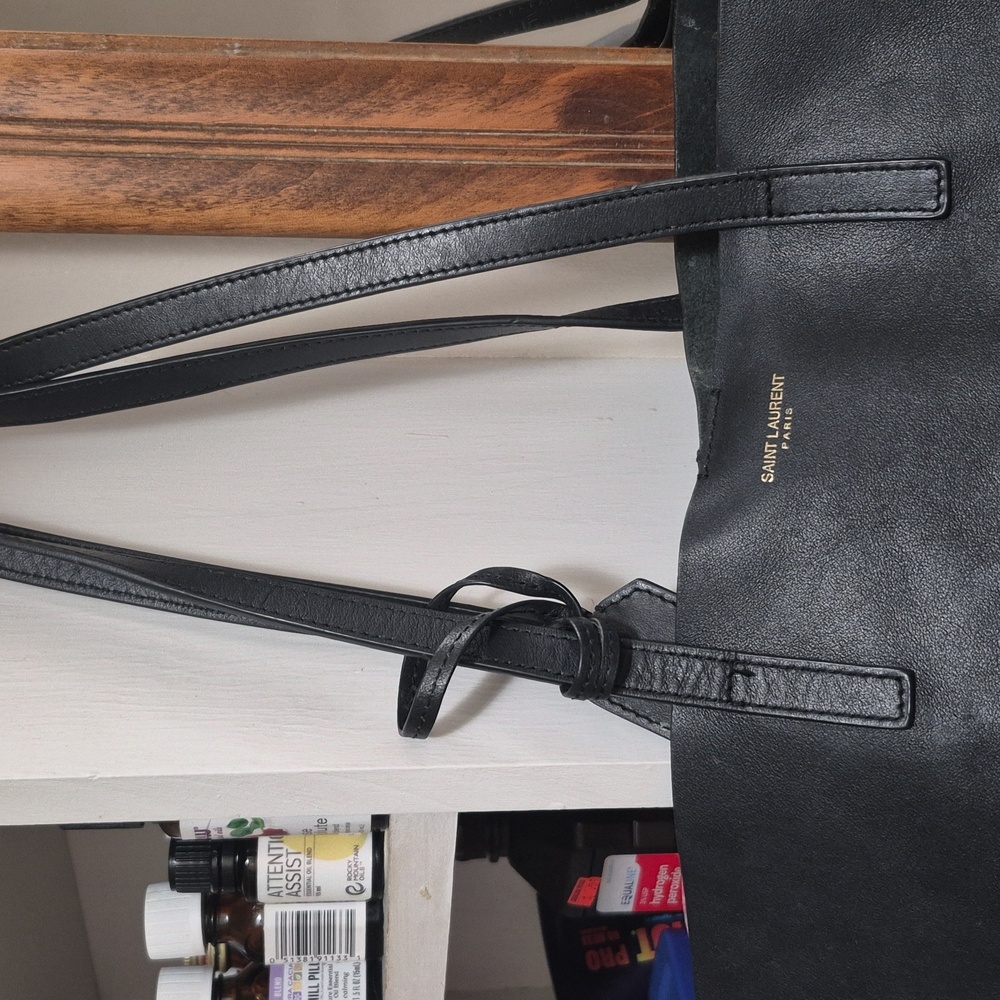 Saint Laurent Black Leather Tote Bag - Picture 2 of 12
